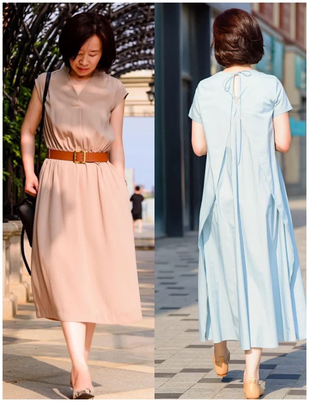 30+的女人，建议穿“裙子+平底鞋”，时髦百搭，舒适还不累脚
