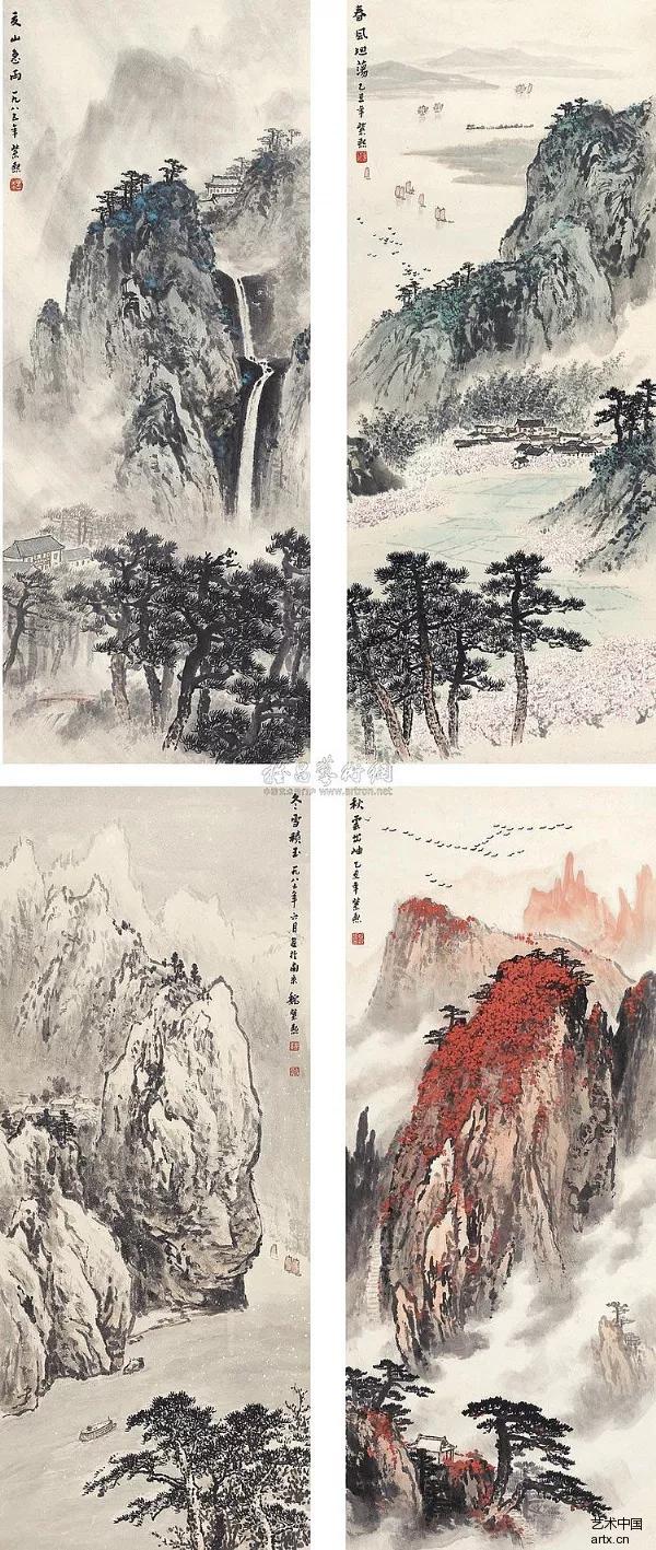 中国山水画名家作品欣赏书,清代山水画名家作品集一册