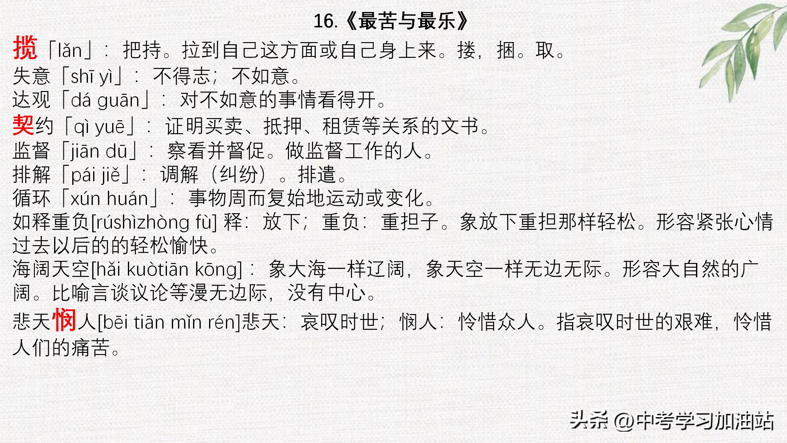 七年级期末语文必考知识点大全,七年级语文上期末考试必考知识点