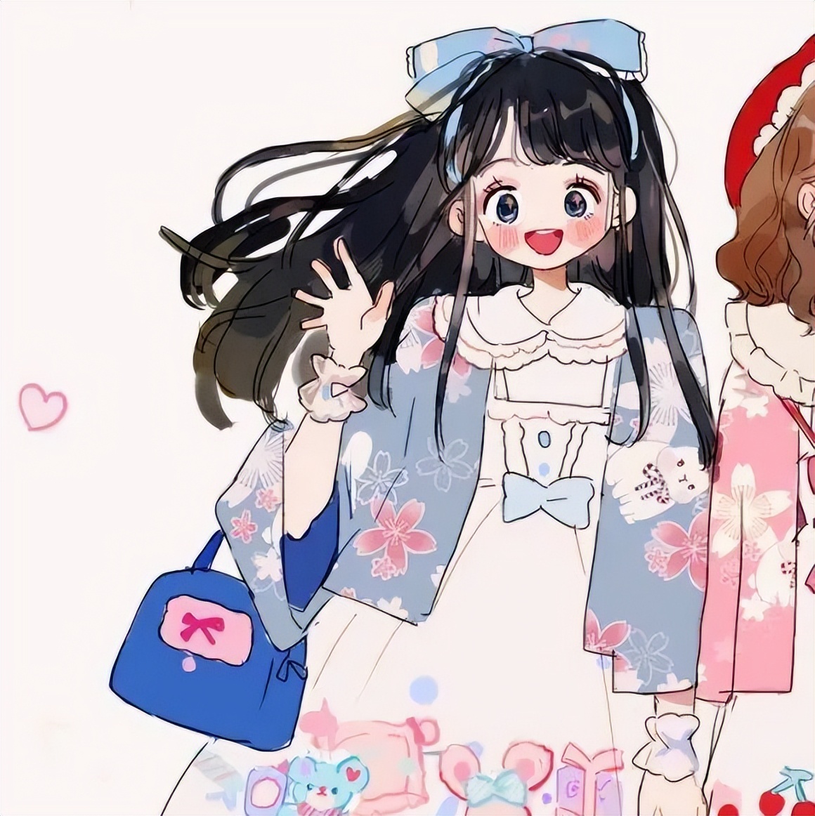 闺蜜头像加情侣头像同时用,一半闺蜜头像一半情侣头像