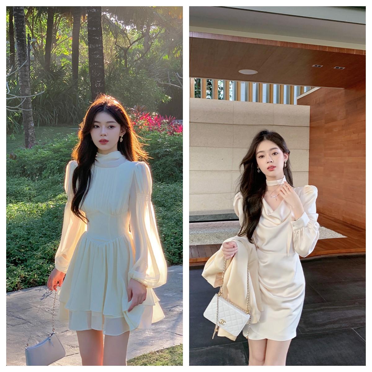 连衣裙显腿部曲线,优雅连衣裙穿出气质女人味