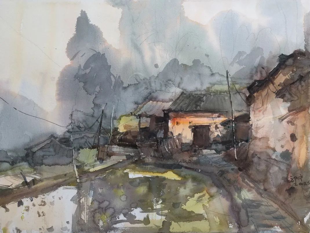 郭宁油画水彩画作品集,诗情画意