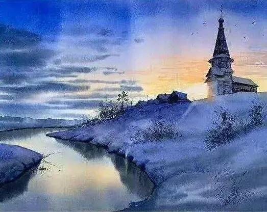 俄罗斯水彩风景画作品欣赏,罗伯兹水彩画作品欣赏