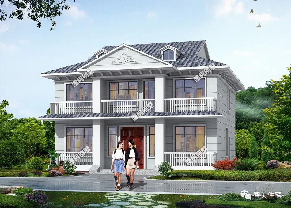 农村两层半小别墅加厨房效果图,主房无厨房