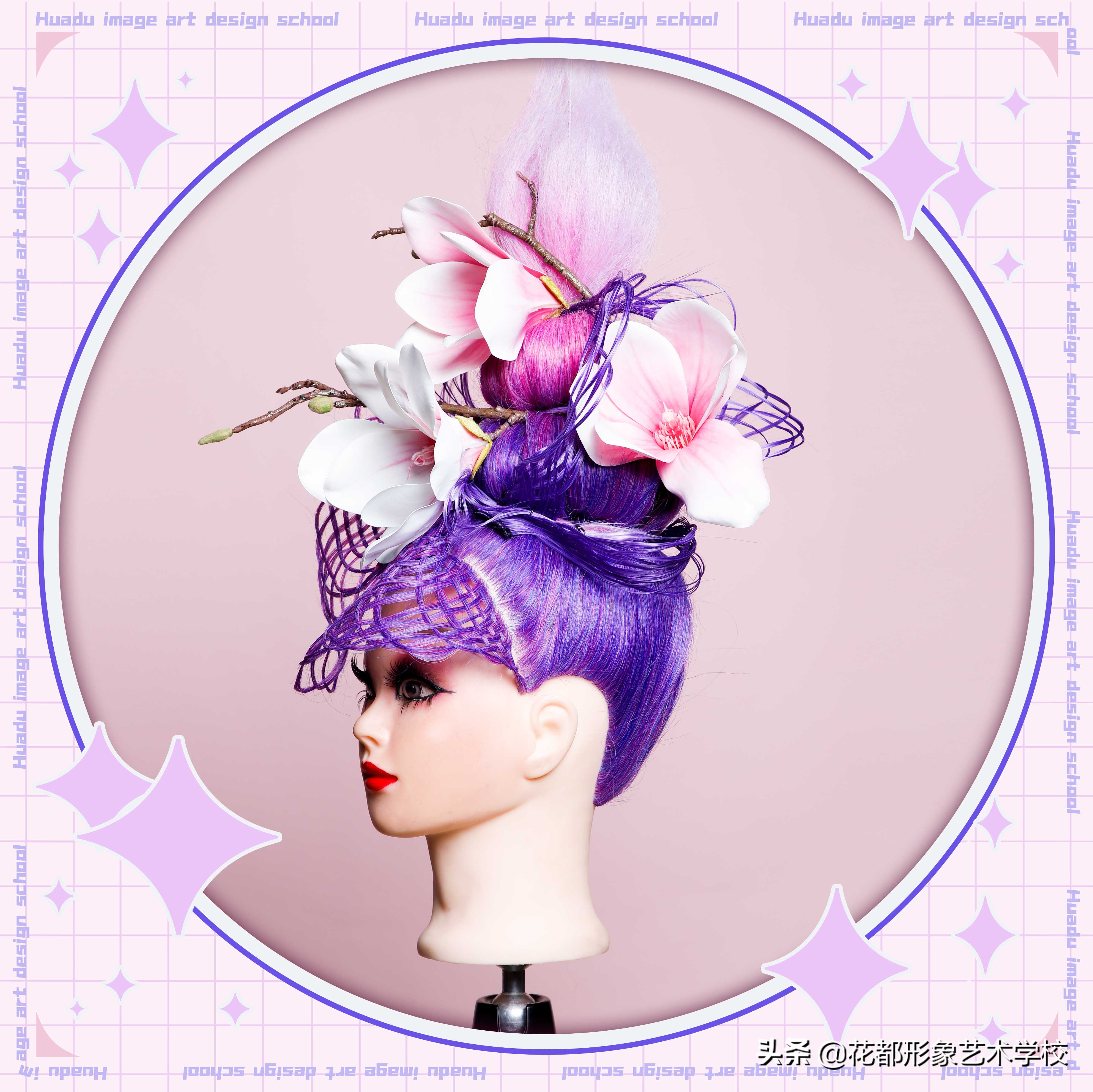 唯美学生编发教程,学化妆学美甲来花都