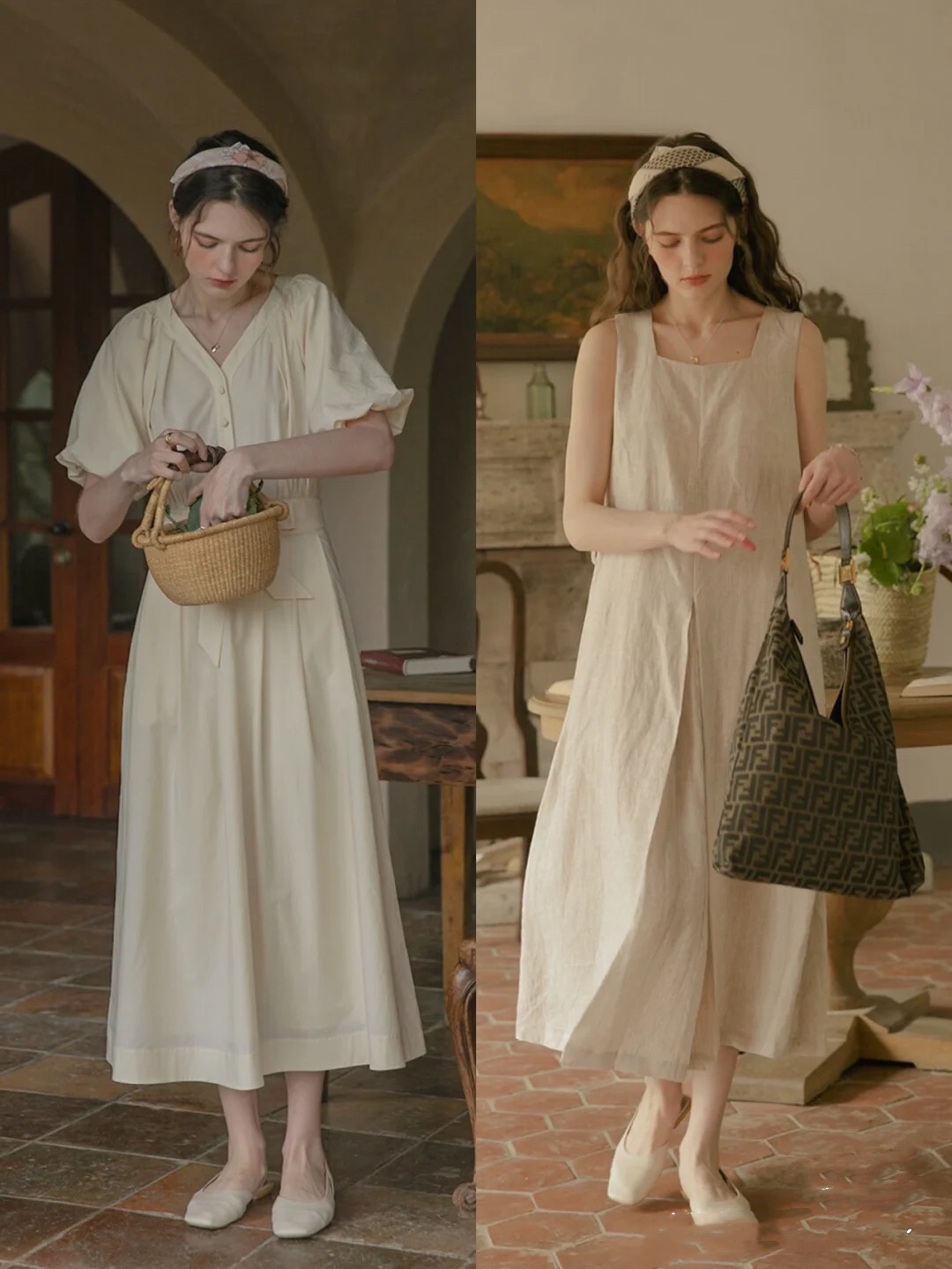 早秋就该这么穿,文艺风清新风棉麻服饰搭配女装