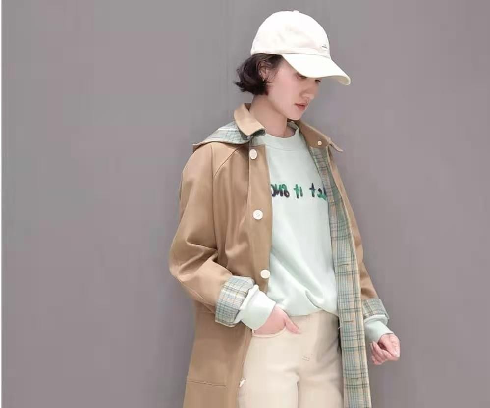 风衣里穿什么内搭好看,145-150矮个子粉色风衣雪纺内搭夏