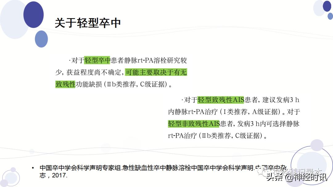 关于急性缺血性卒中静脉溶栓决策的若干问题