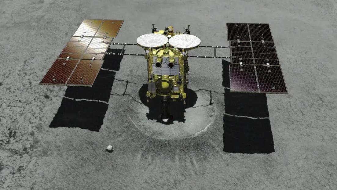 日本隼鸟2号小行星龙宫,实拍日本隼鸟2号小行星采样全程
