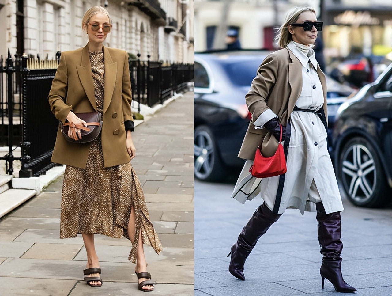 秋冬款米色西装怎么搭配才好看,秋季西装外套搭配深棕色