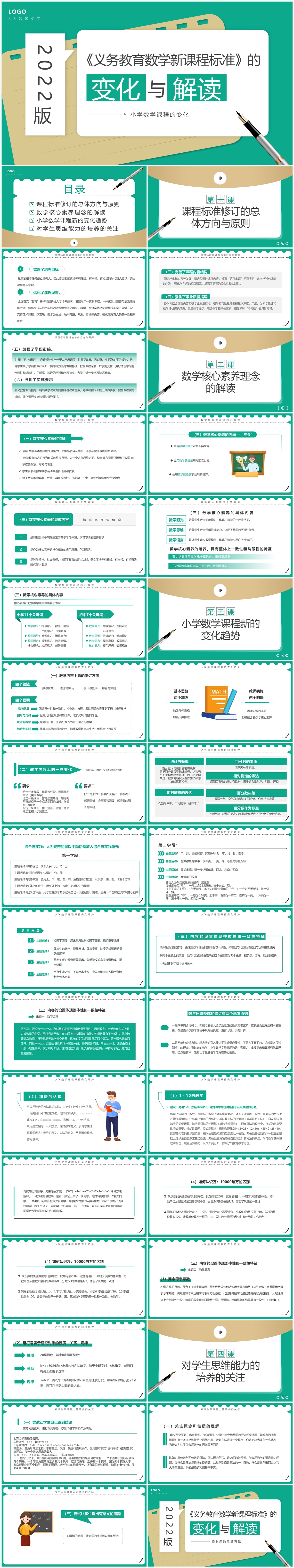 小学数学新课标ppt背景图,小学数学课标2022版解读ppt