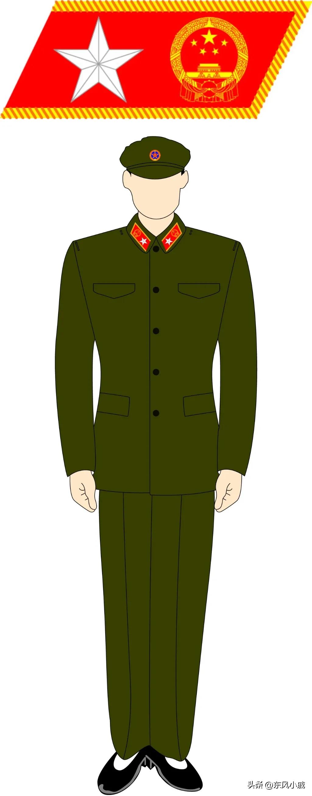 58式军服戴军衔,58式军衔领章图片