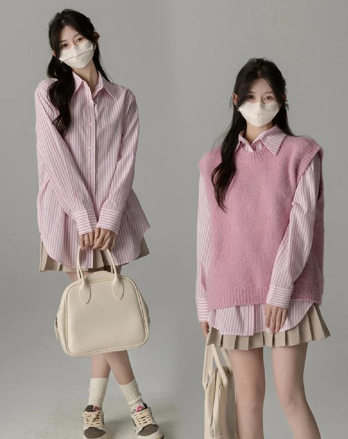 粉色衬衫叠穿搭配女冬,休闲衬衫怎么搭配男士