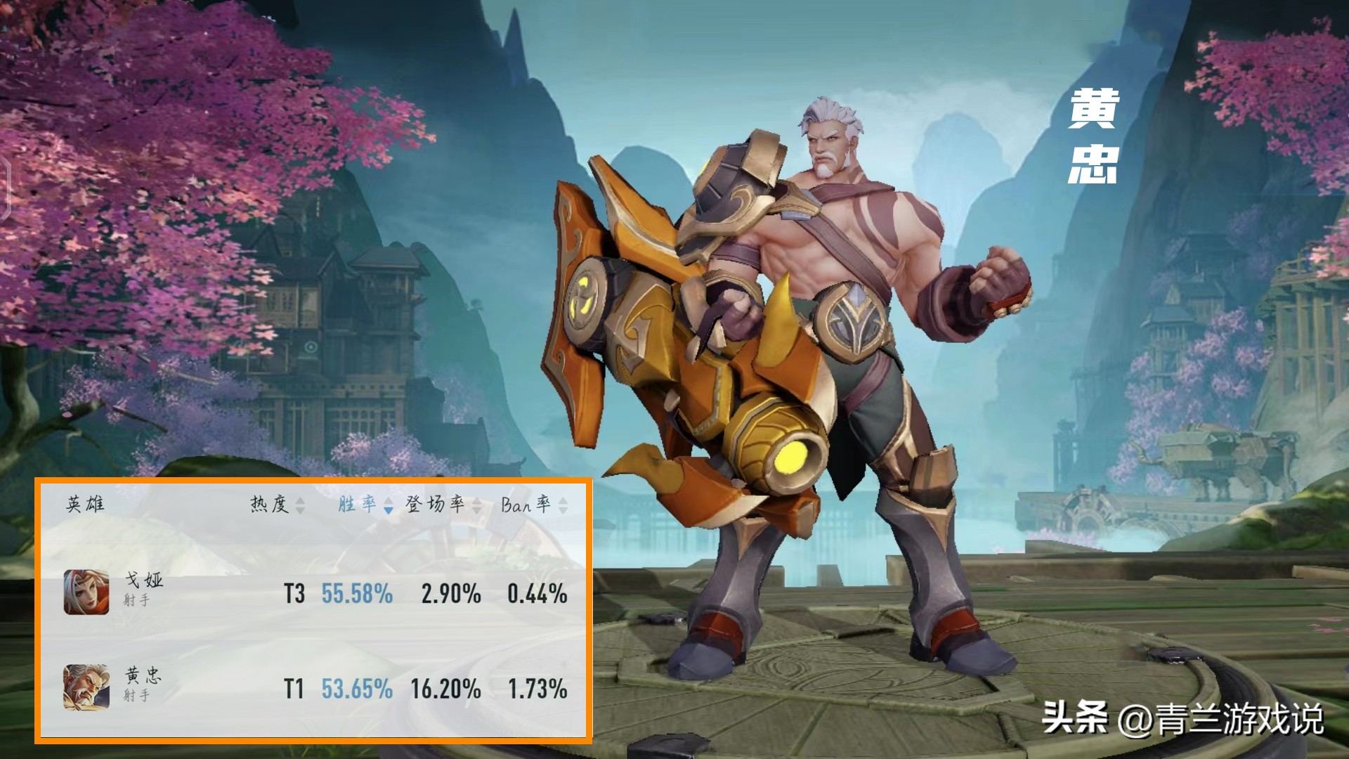 王者黄忠s30赛季胜率,王者荣耀s30黄忠打法