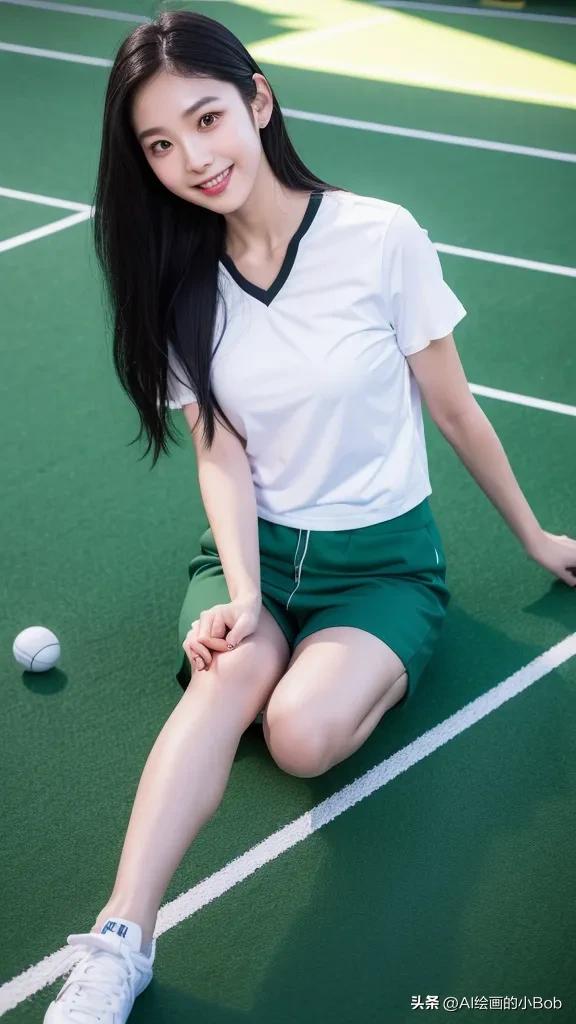 手中拿着篮球ai绘画,打篮球的男生和女生绘画教程