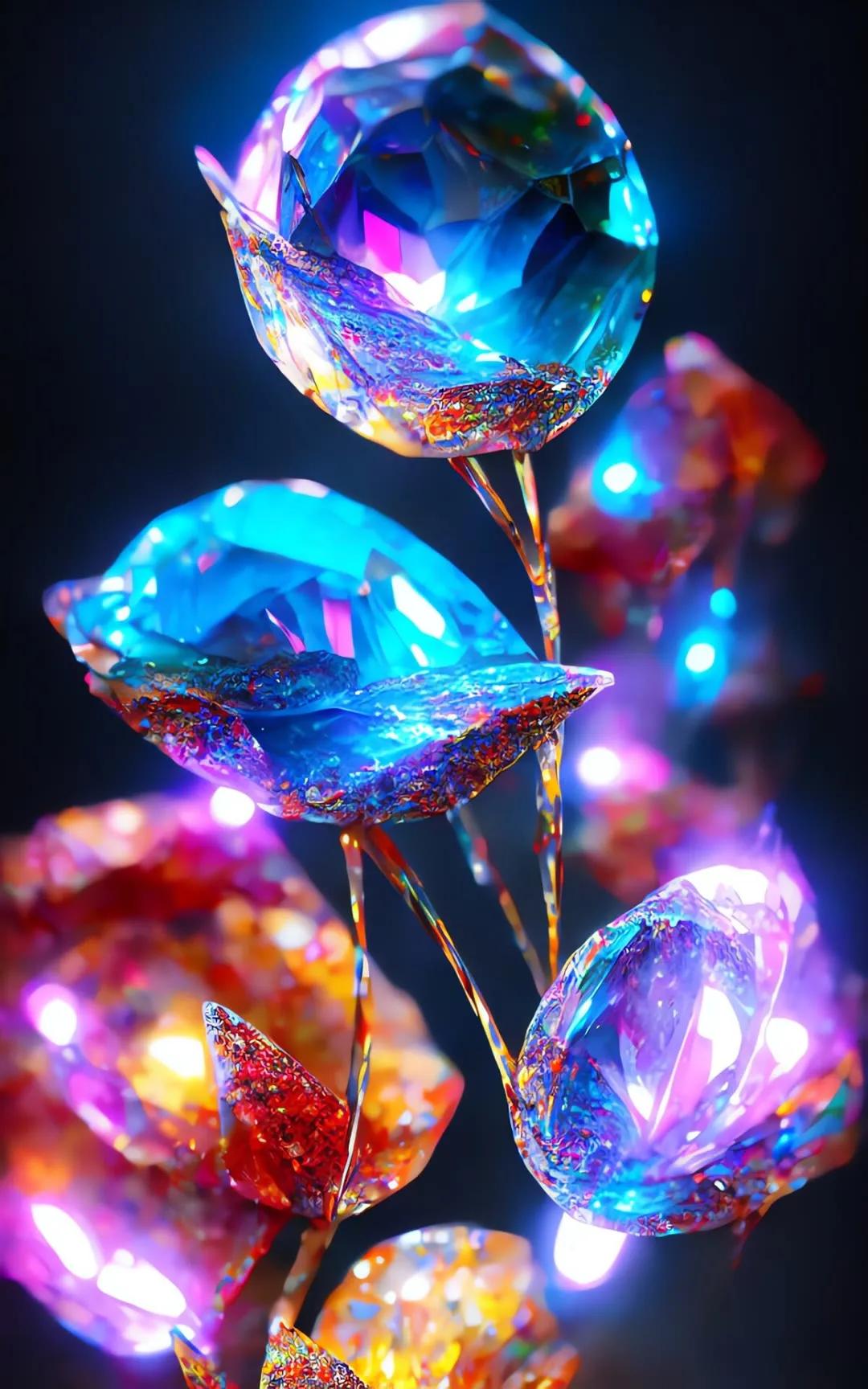 ai绘画花图文,ai绘画水晶花教程