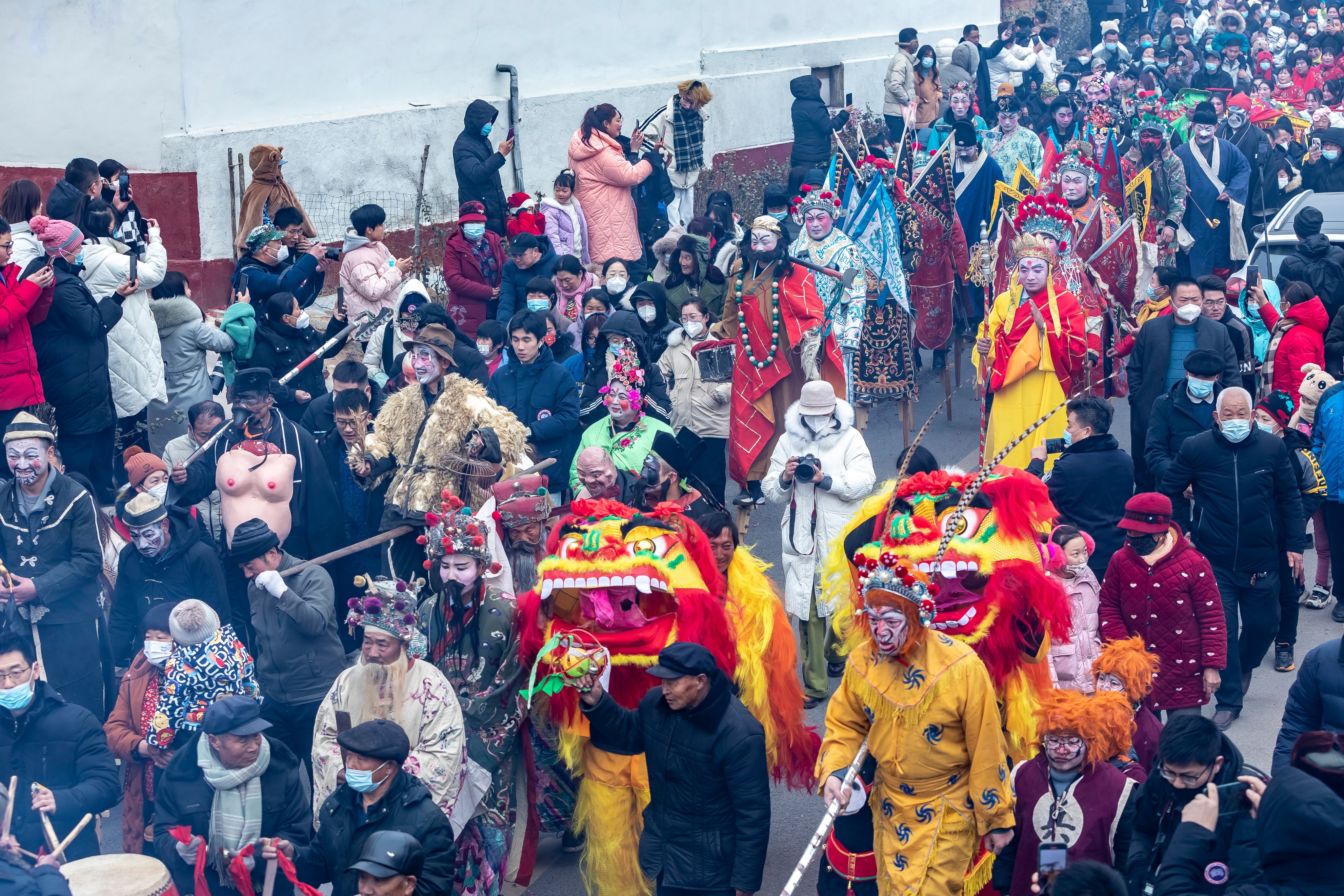 沂水大峪送火神时间,大峪村送火神舞狮