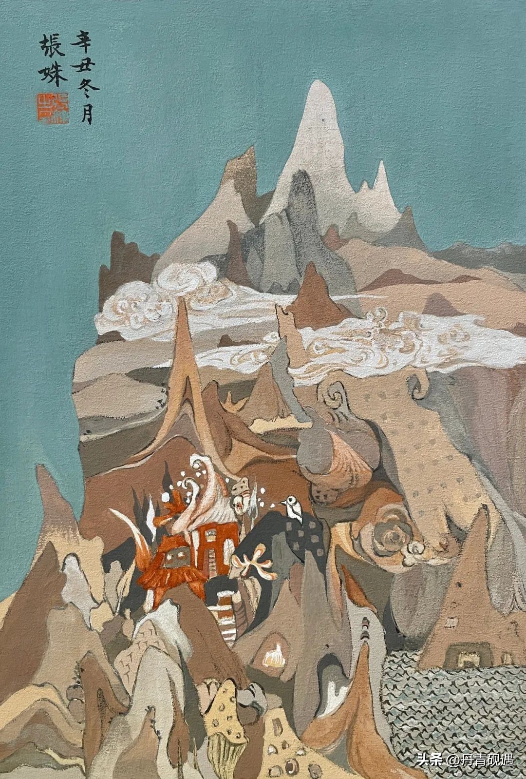 当代山水重彩画名家,张姝山水画