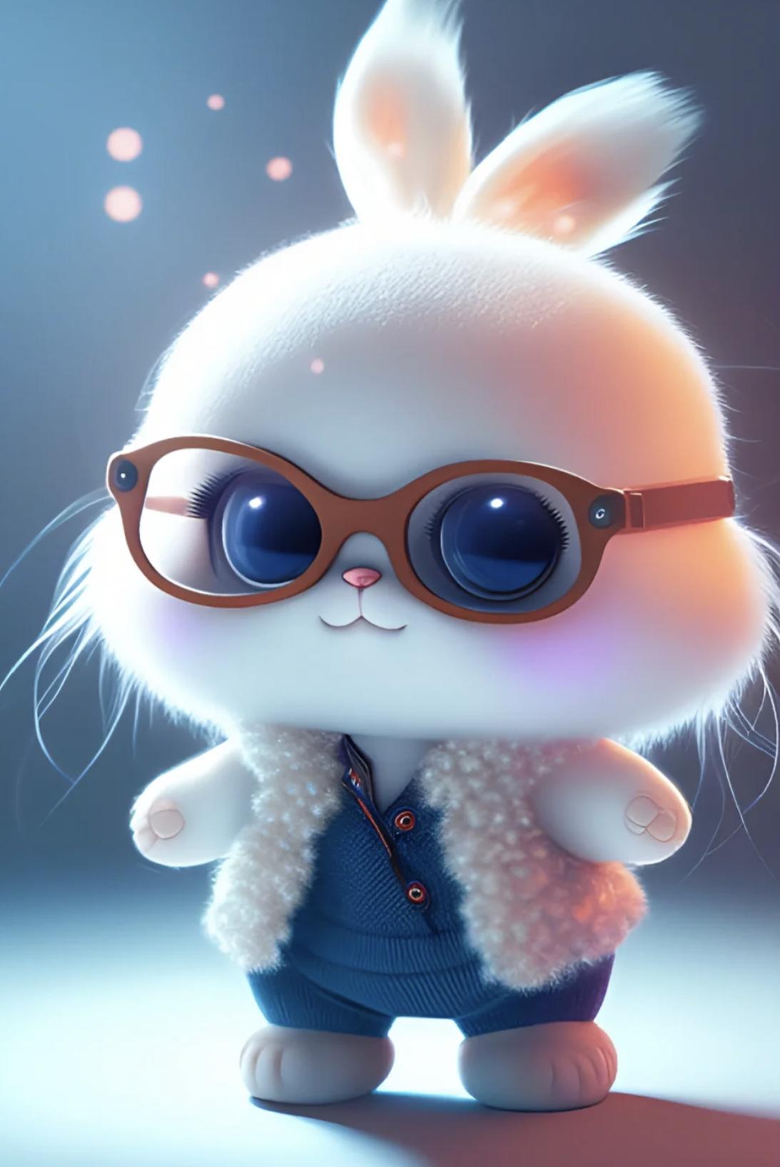 萌到爆可爱壁纸卡通兔,可爱的星空兔兔壁纸图片