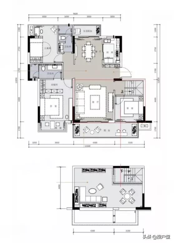 轻复式装修,顶级轻奢复式户型