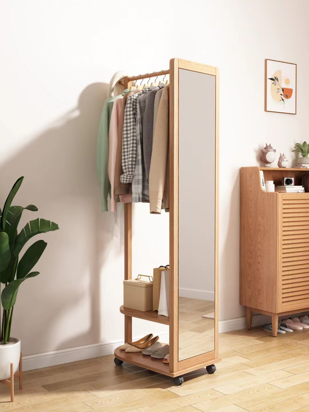 小户型客厅镜子增加空间感,小户型客厅一面墙镜子效果图