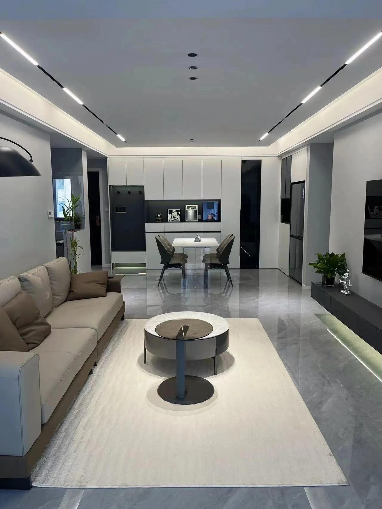 客餐厅一体吧台装修效果图,20平餐客一体装修