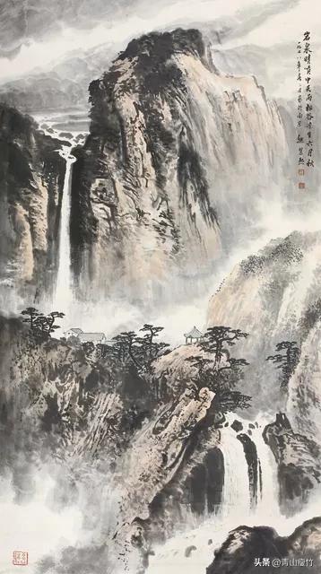 竖幅山水画图片大全精品,陈学良山水画精品欣赏40幅