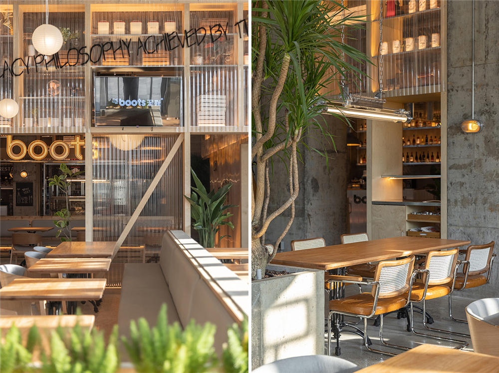 清新自然的装潢,60平轻奢风西餐厅设计