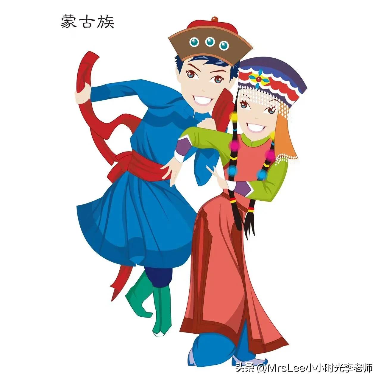 56个民族插图单人,56个民族插图画