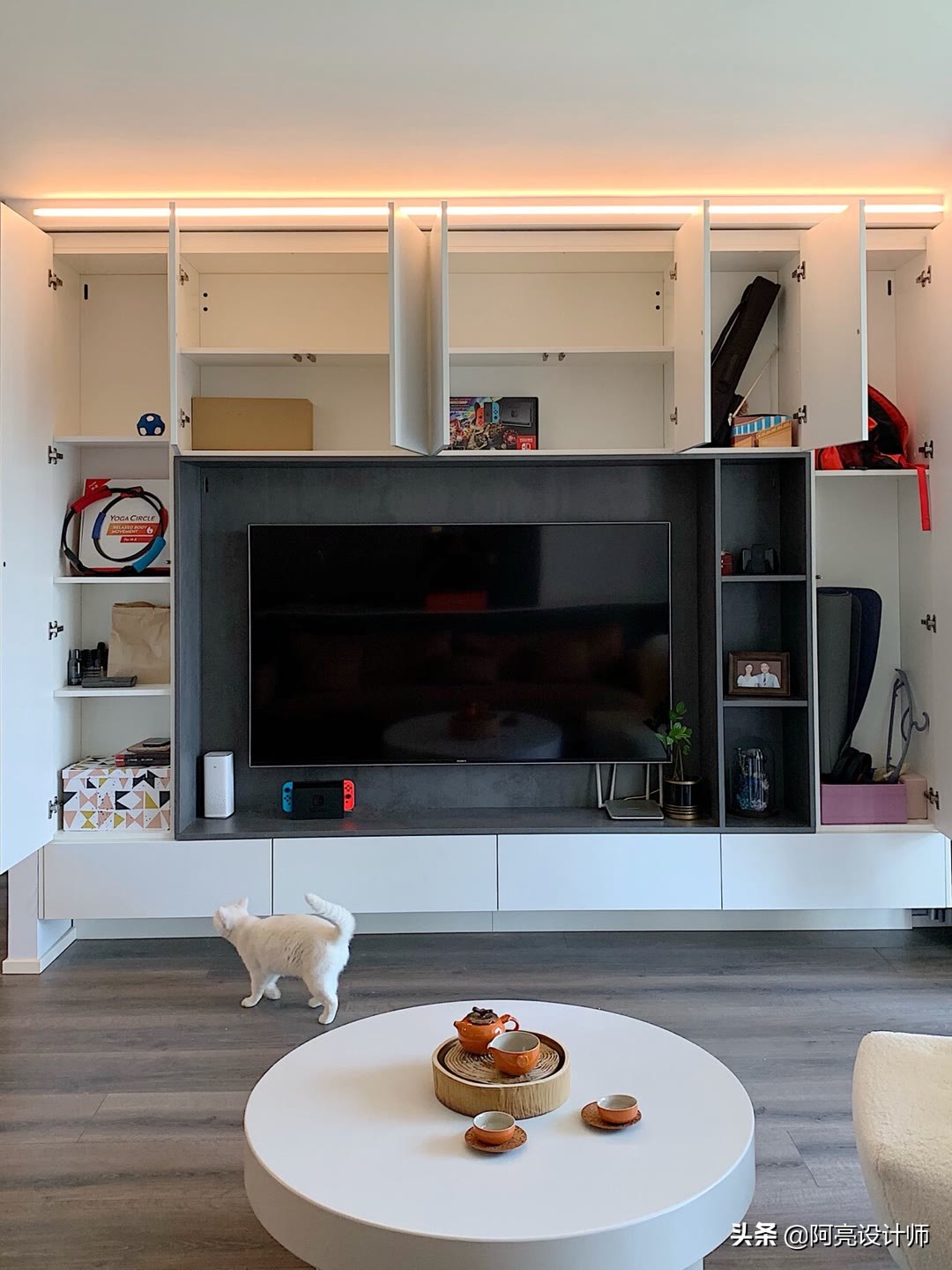 各种电视柜尺寸图片大全,悬空电视柜尺寸35和23好看吗