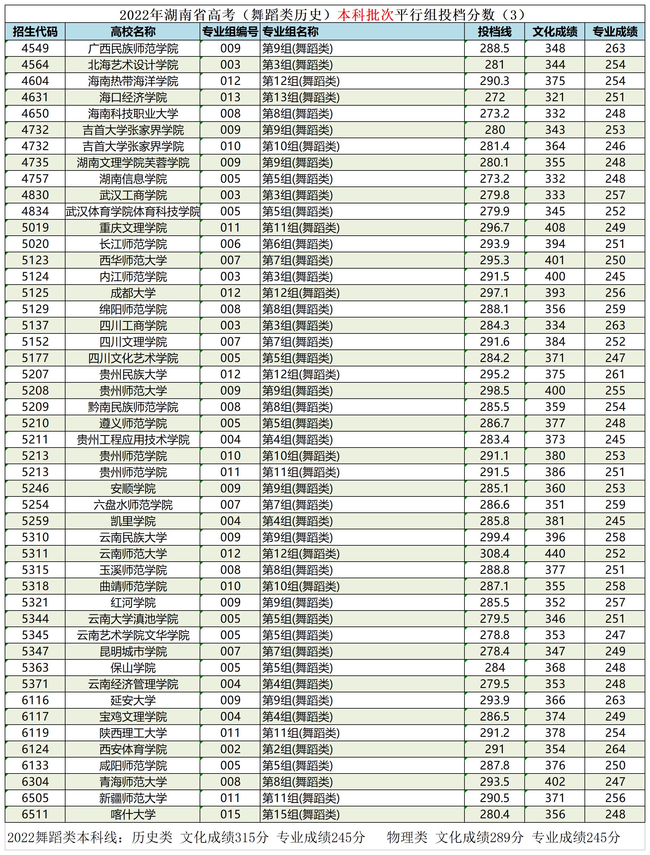 湖南省艺术生本科平行批投档线,湖南省艺术类平行本科批录取
