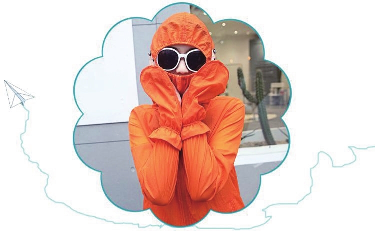 防晒紧身长袖,防晒长披风两件套