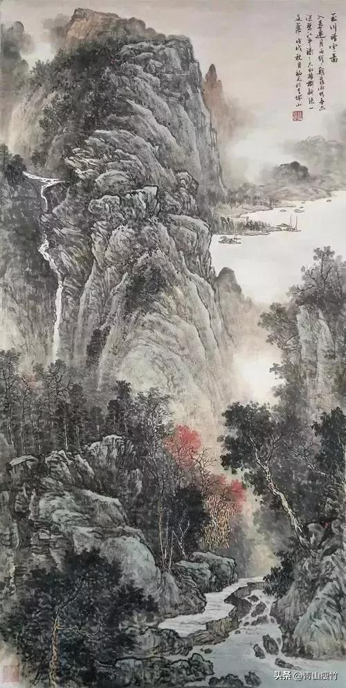 竖幅山水画图片大全精品,陈学良山水画精品欣赏40幅