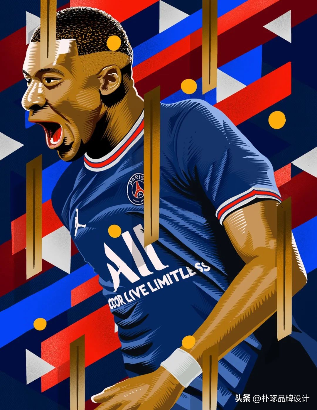 足球插画人物图片,足球运动员海报手绘简单一点