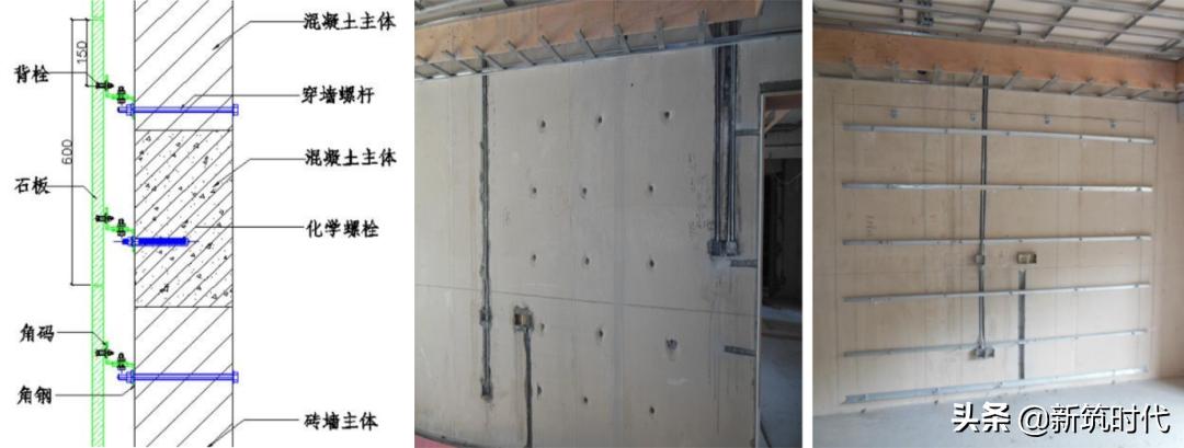 室内墙壁石材干挂施工方法,干挂石材骨架施工做法