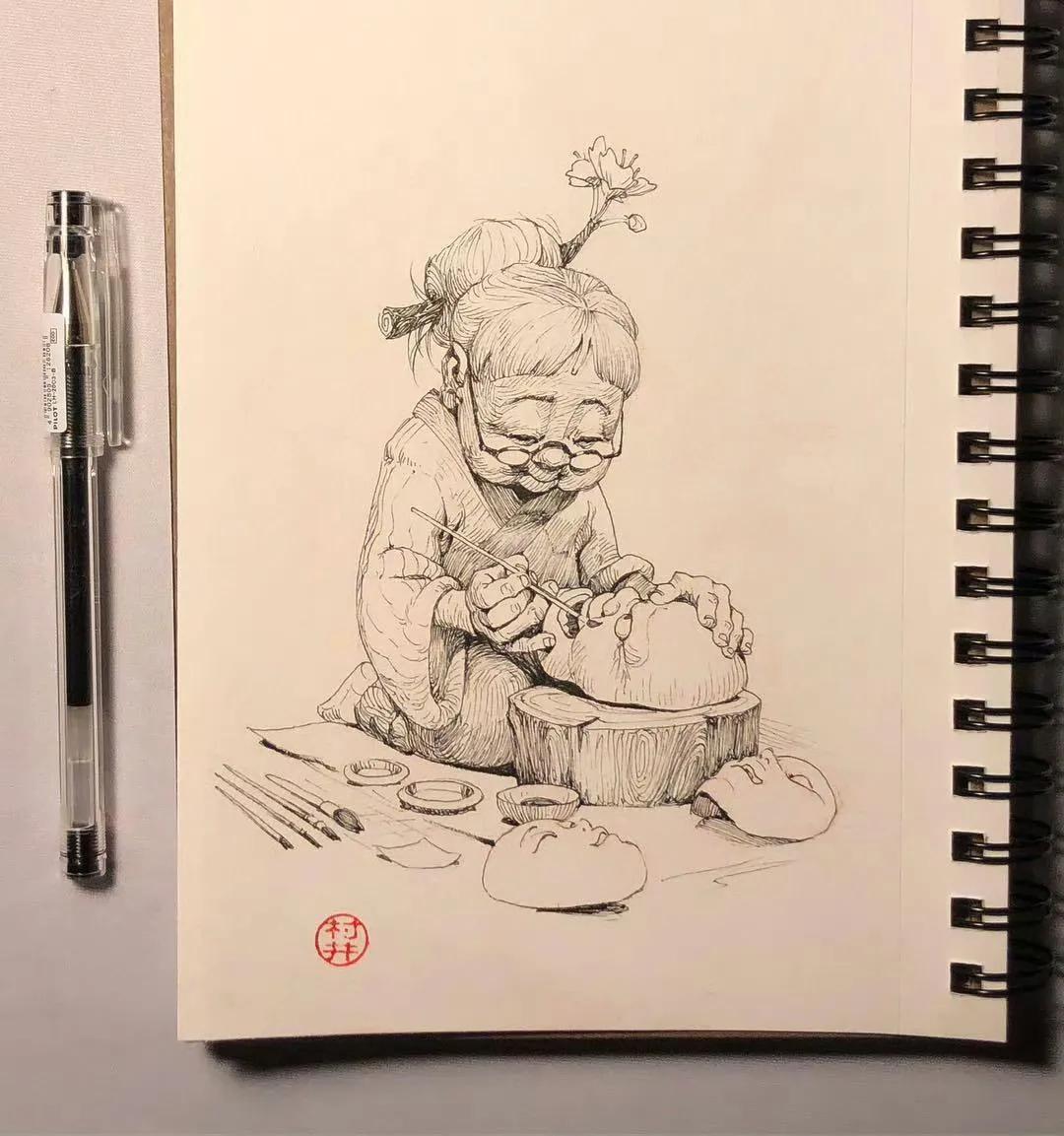 好看的速写临摹轮廓线,人物速写临摹图片钢笔