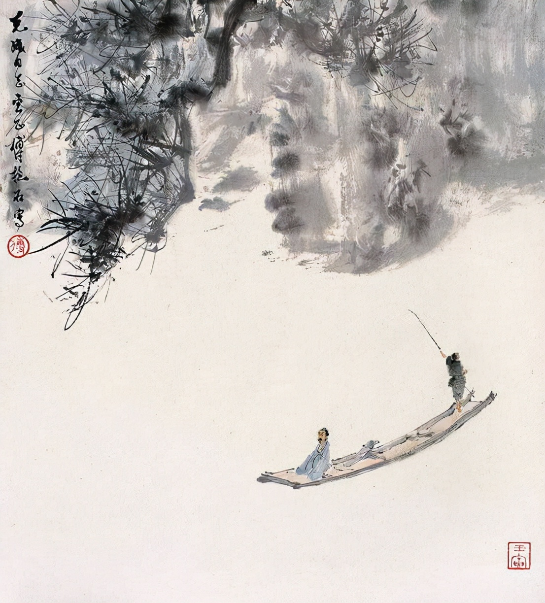 傅抱石山水临摹,傅抱石山水画流水图