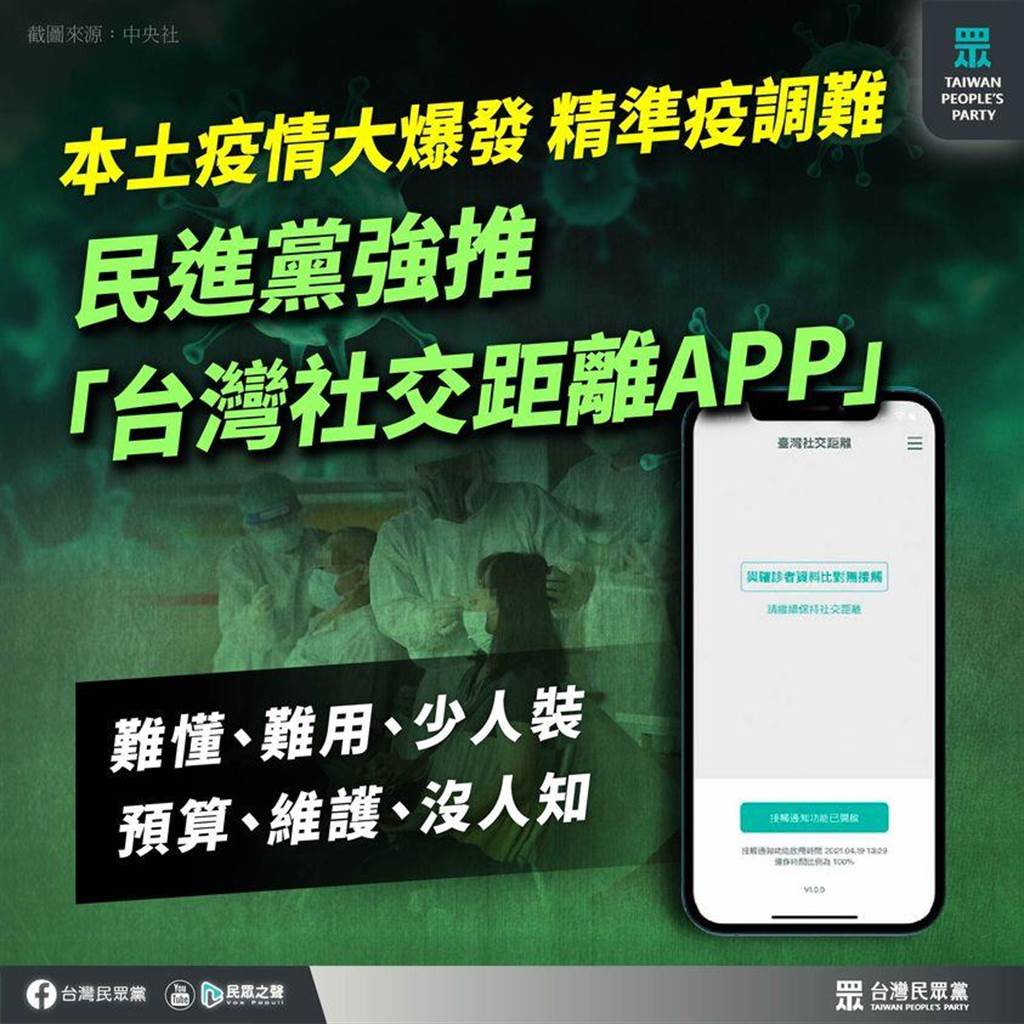 台当局为精确流调强推“台湾社交距离APP”，民众*党**批：十分难用