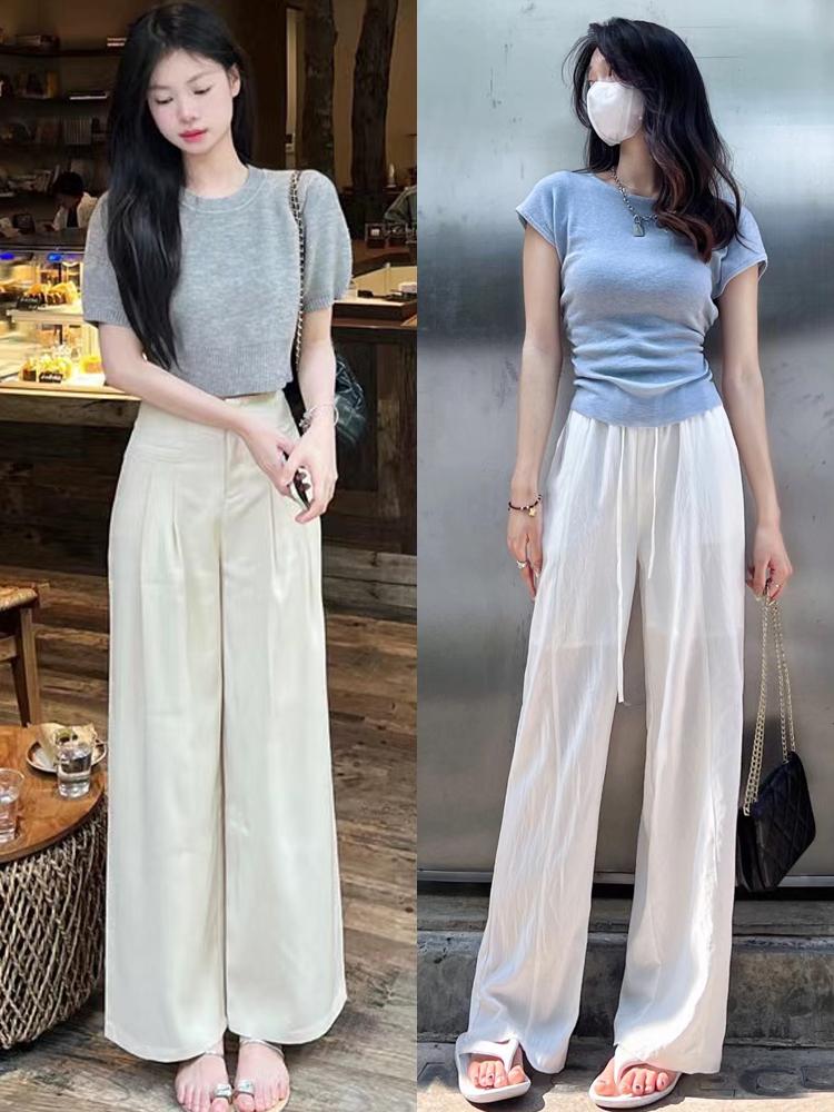 女人过了40岁，夏天应该有一条白色“阔腿裤”，不仅好看还百搭