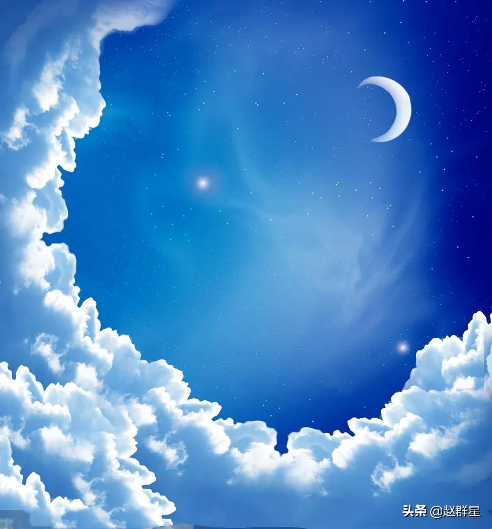 月亮像一艘艘小船,月亮像是一个洞