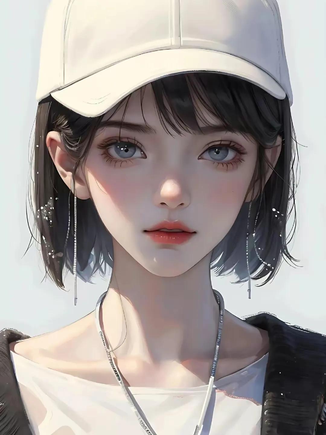 女生卡通头像简约气质短发,短发女人专用微信头像卡通