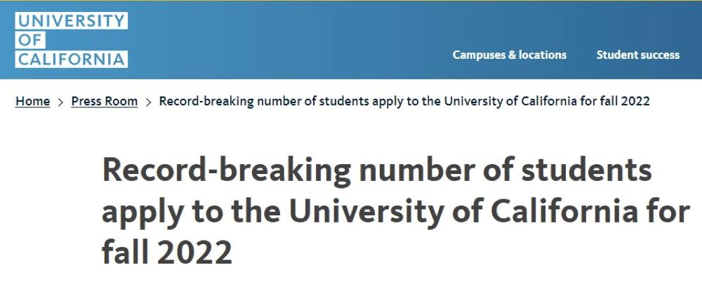 几乎所有的中国留学生都申请过的加州大学，如今已高攀不起？