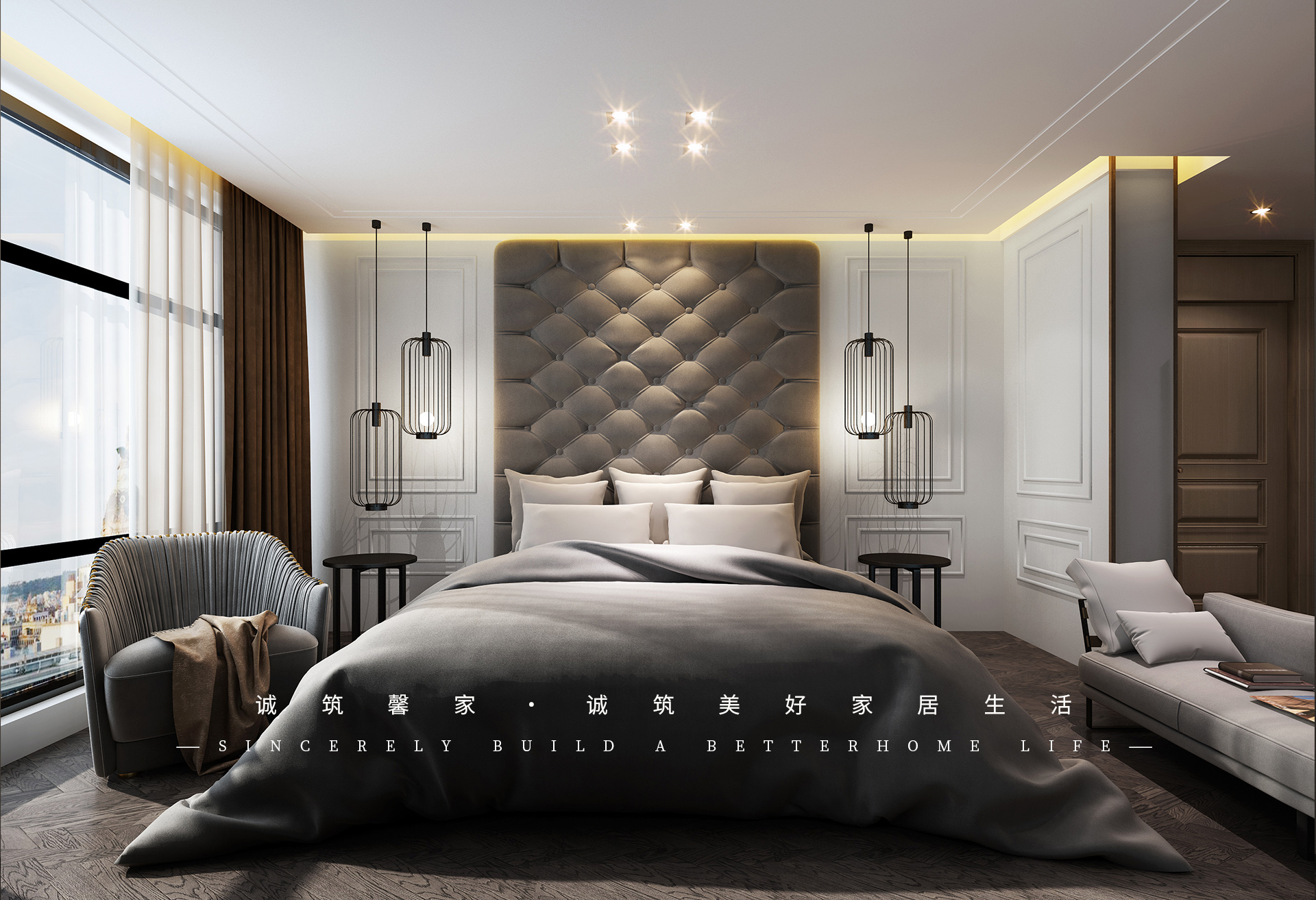 一楼送负一楼装修案例黑白灰,负一楼墙壁用什么装饰材料