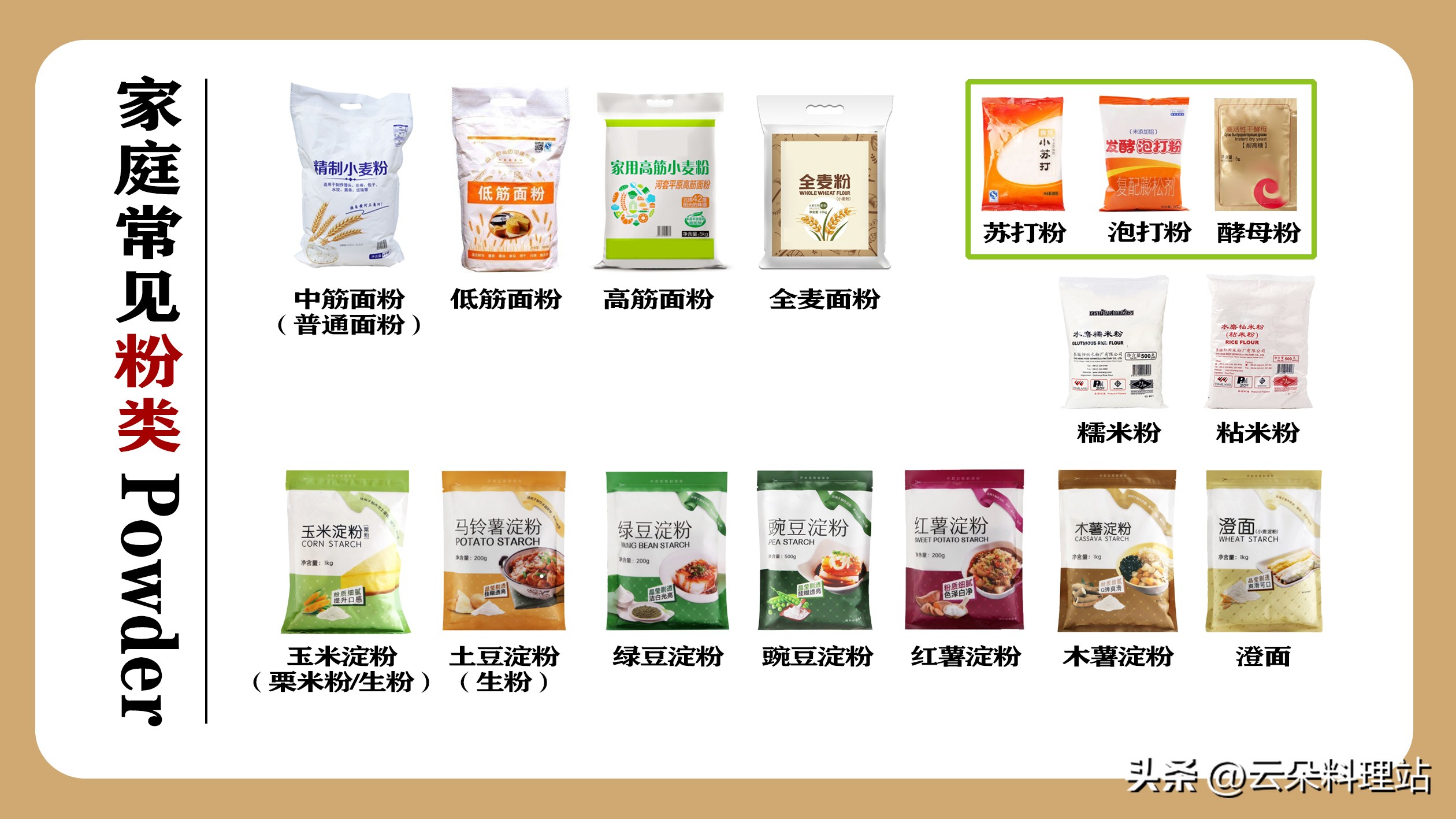 厨房常用粉有哪些,厨房必备的十种调味粉