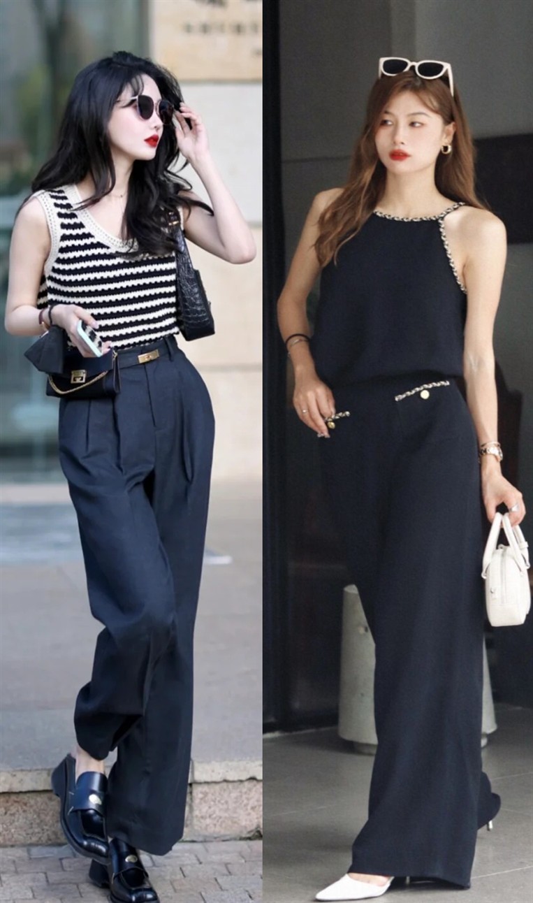 百褶阔腿裤如何搭配气质,阔腿裤一周不重样穿搭