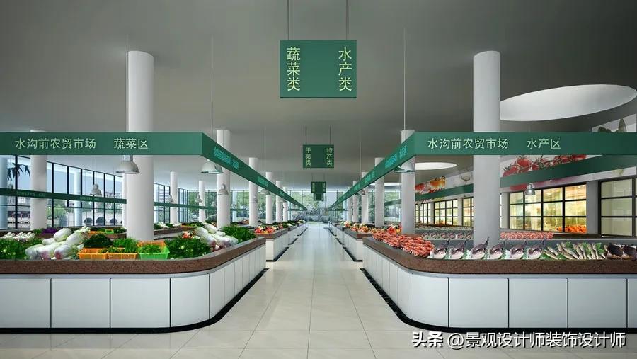农贸市场建筑设计效果图,1500平农贸市场设计效果图