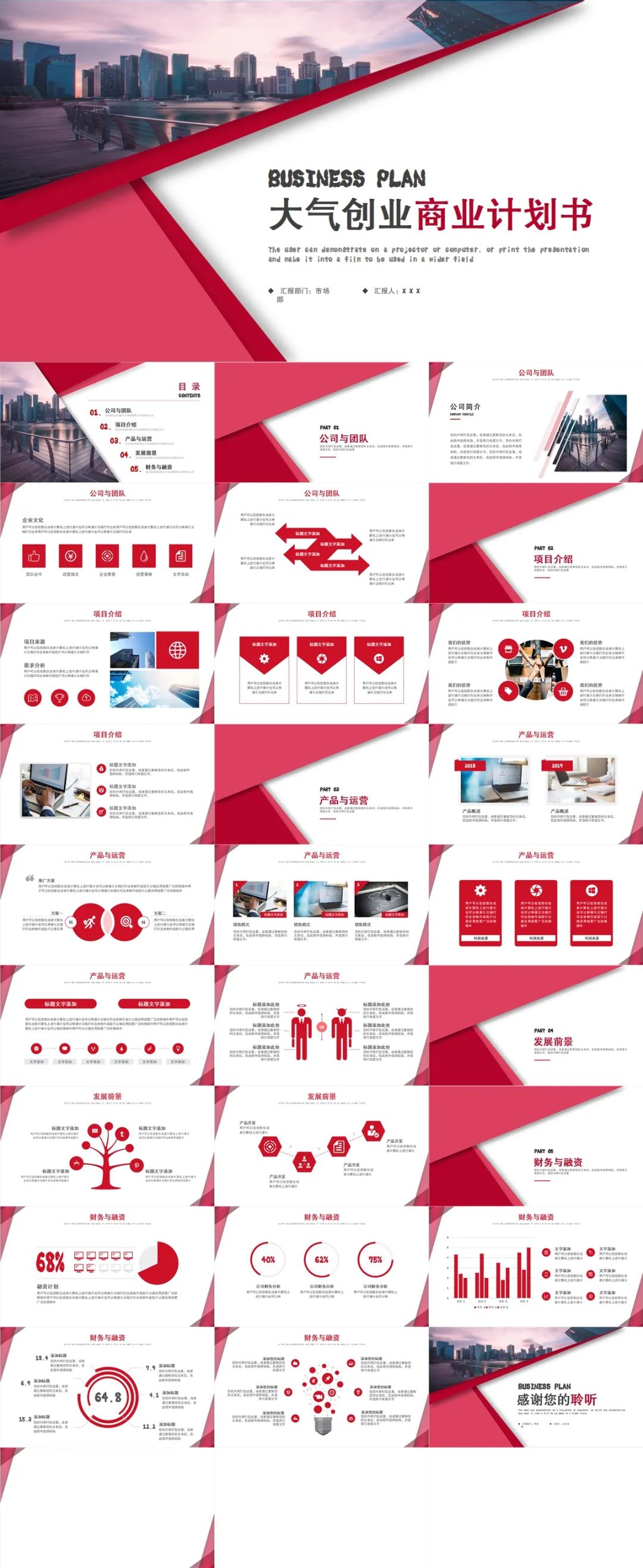 5套大气商业计划书PPT模板，这么高级的PPT太少见了