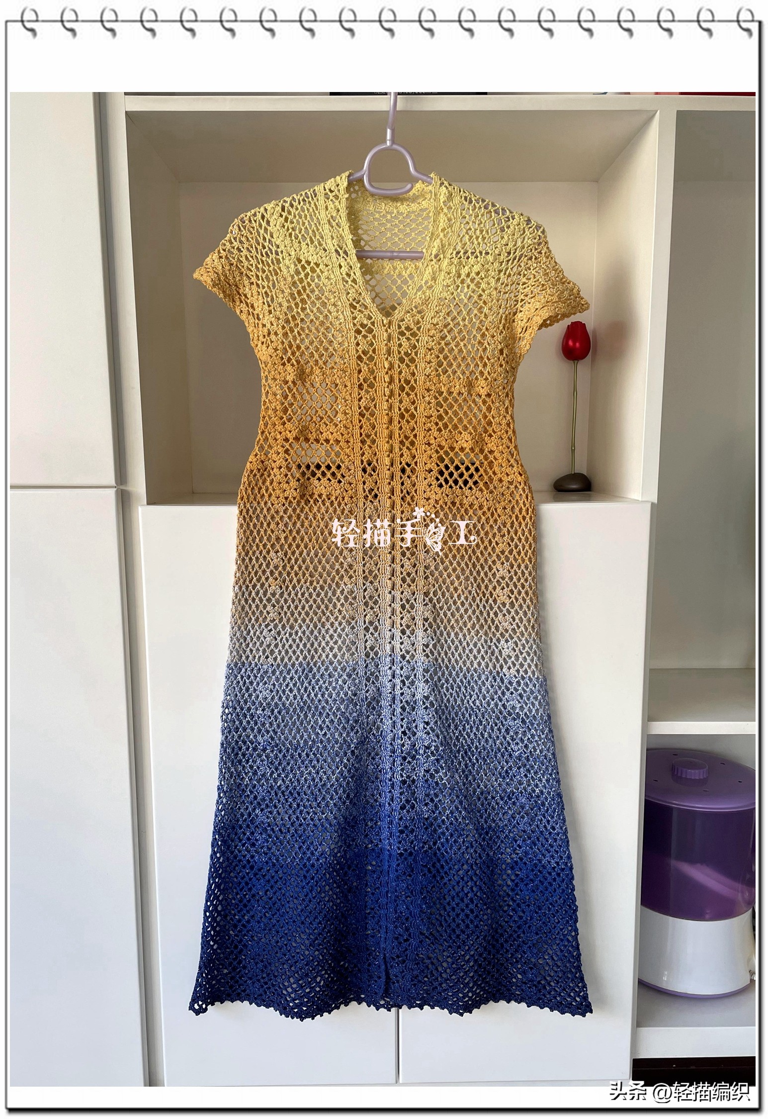 直筒连衣裙钩编完整版,从上往下钩编的连衣裙图片