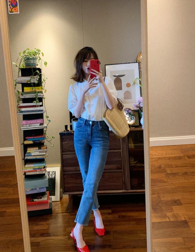 50岁博主牛仔裤街拍,牛仔裤博主