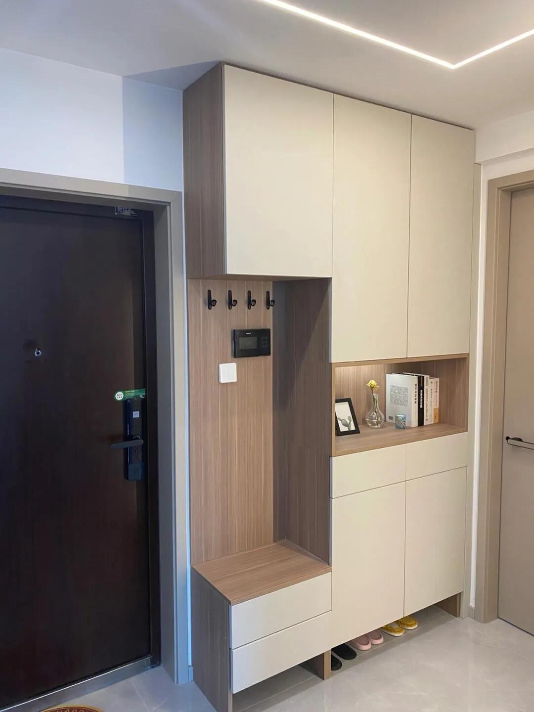 进门玄关带鞋柜,窄玄关鞋柜设计